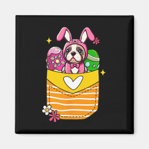 Bunny French Bulldog Easter Chocolate Eggs Inside Magnet