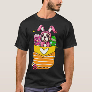 Bunny French Bulldog Easter Chocolate Eggs Inside T-Shirt