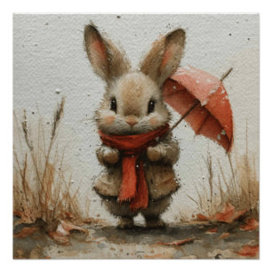 Bunny Frolics: A Bit of Whimsy Bunny Poster