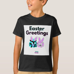 Bunny Fuzzies Boys Black Basic T Shirt