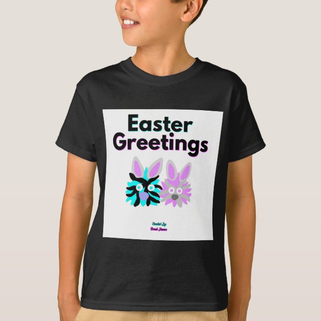 Bunny Fuzzies Boys Black Basic T Shirt (Front)