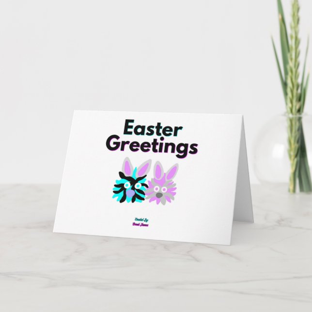 Bunny Fuzzies Horizontal Standard Greeting Card (Front)