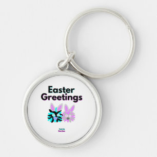 Bunny Fuzzies Premium Round Keychain