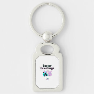 Bunny Fuzzies Rectangle Metal Keychain