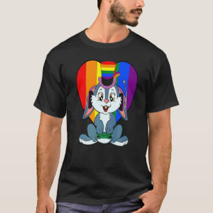 Bunny Gamer Lgbt Q Cute Gay Mer Pride Ally Rainbow T-Shirt