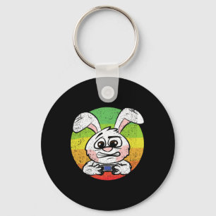 Bunny Gaming Easter Egg Hunting Video-game Control Keychain