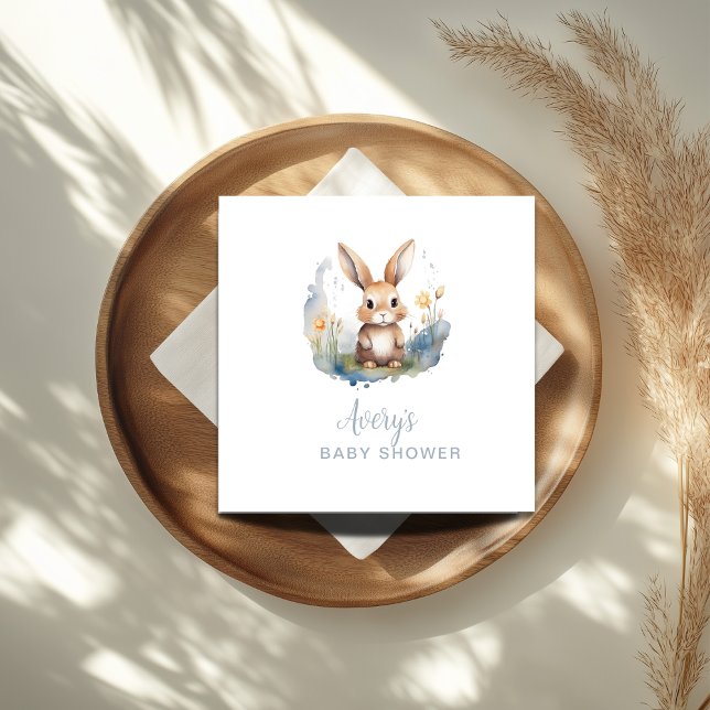 Bunny Gender Neutral Baby Shower Napkin (Creator Uploaded)