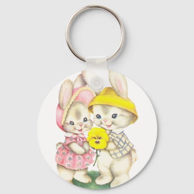 Bunny Girl+Boy Keychain (Front)