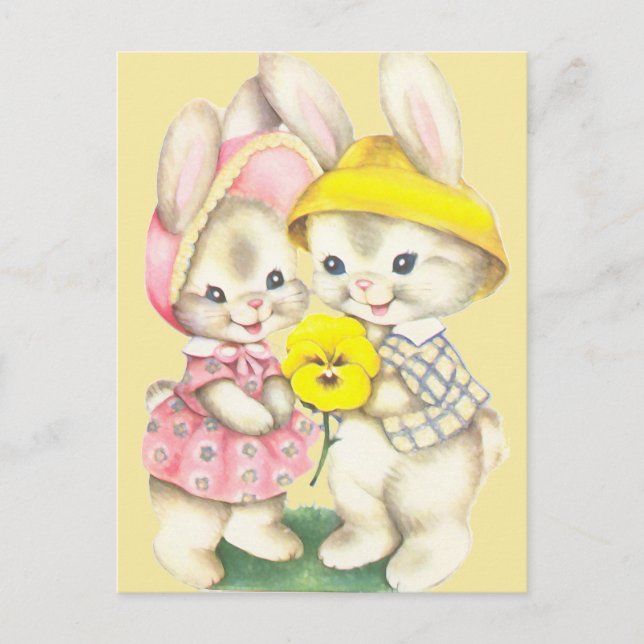 Bunny Girl+Boy Postcard (Front)
