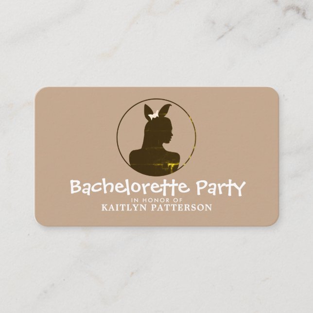 Bunny Girl, Elegant Bachelorette Party Invitation (Front)