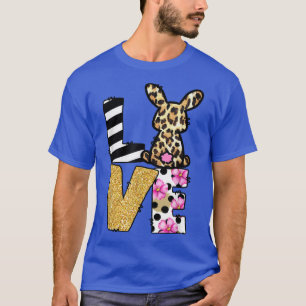 Bunny Gnome Love Leopard Bunny Easter Holidays T-Shirt