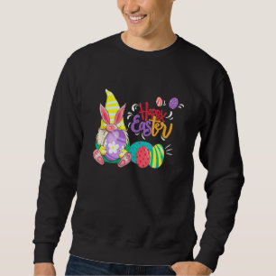 Bunny Gnome Rabbit Eggs Hunting Funny Happy Easter Sweatshirt