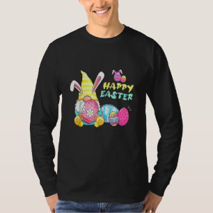 Bunny Gnome Rabbit Eggs Hunting Happy Easter Day 3 T-Shirt