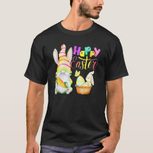 Bunny Gnome Rabbit Eggs Hunting Happy Easter Day   T-Shirt