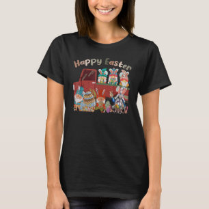 Bunny Gnomes Rabbit Eggs Hunting Truck Happy Easte T-Shirt