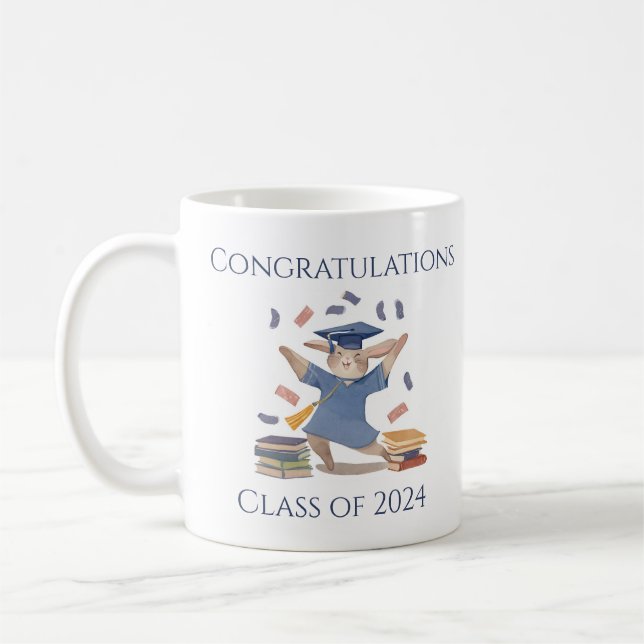 Bunny Graduation Gift Mug Cute (Left)
