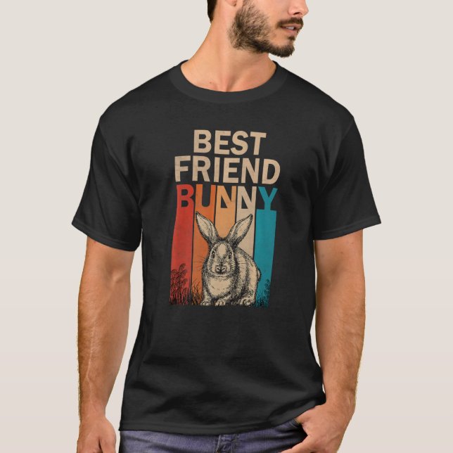 Bunny Graphic Matching Retro Best Friend Easter Da T-Shirt (Front)