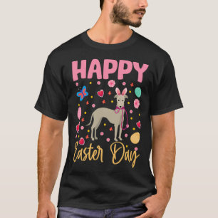 Bunny Greyhound Colourful Eggs Hunting Happy Easte T-Shirt