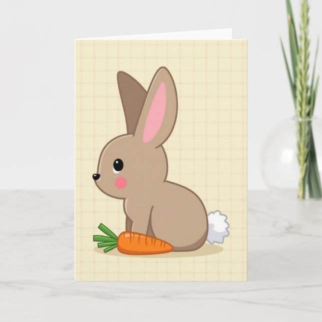 Bunny Grid Pattern Greeting Card (Front)