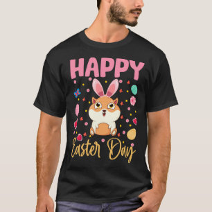 Bunny Guinea Pig Colorful Eggs Hunting Happy Easte T-Shirt