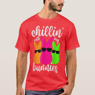 Bunny Happy Easter Day Chillin With My Bunnies Kid T-Shirt