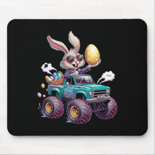 Bunny Happy Easter Monster Truck Lovers Kids  Mouse Pad