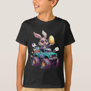 Bunny Happy Easter Monster Truck Lovers Kids T-Shirt