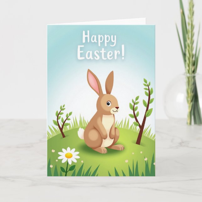 Bunny Happy Springtime Season Card (Front)