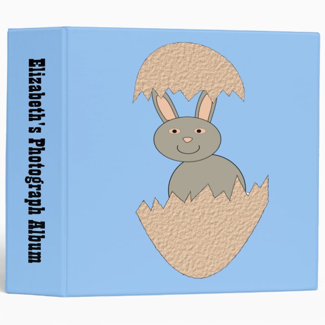 Bunny Hatching from Egg Weird Custom Photo Album Binder (Front/Spine)