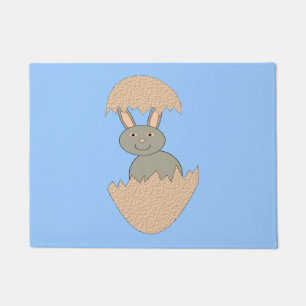 Bunny Hatching from Egg Weird Door Mat