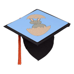 Bunny Hatching from Egg Weird Graduation Cap Topper