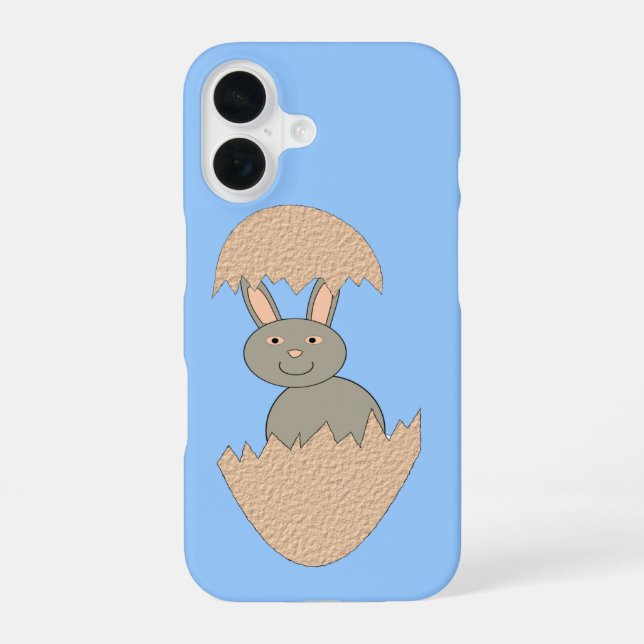 Bunny Hatching from Egg Weird iPhone 16 Case (Back)