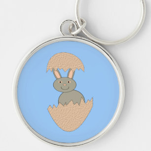 Bunny Hatching from Egg Weird Keychain