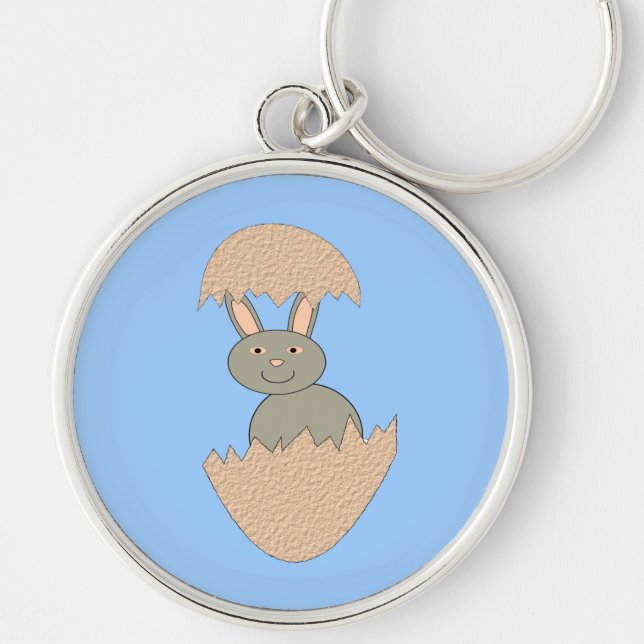 Bunny Hatching from Egg Weird Keychain (Front)