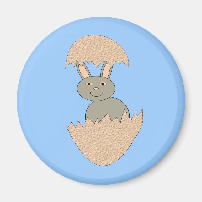 Bunny Hatching from Egg Weird Magnet (Front)