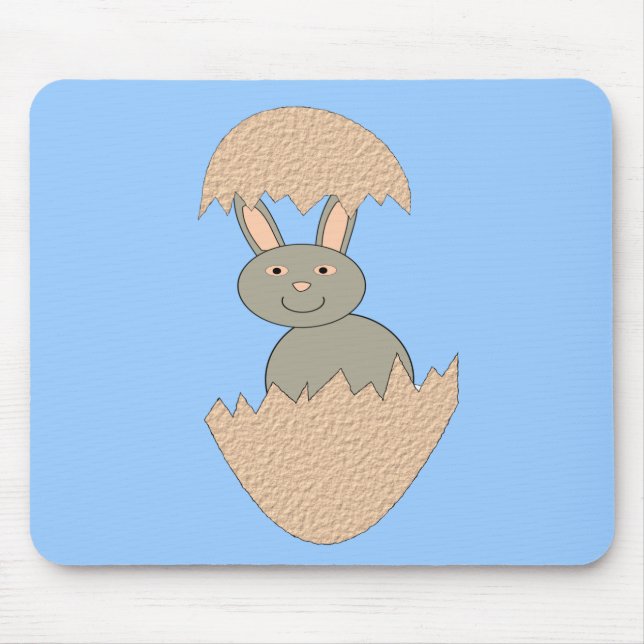 Bunny Hatching from Egg Weird Mousepad (Front)