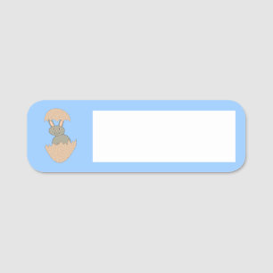 Bunny Hatching From Egg Weird Name Tag