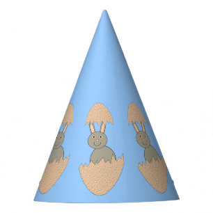 Bunny Hatching from Egg Weird Party Hat