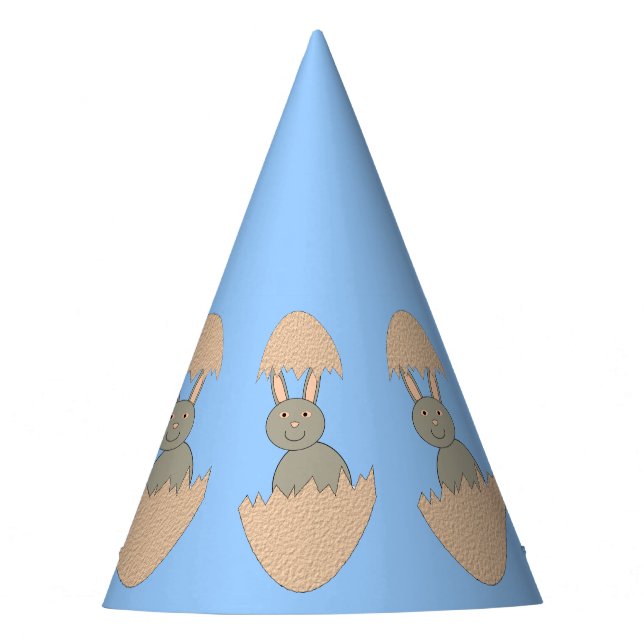 Bunny Hatching from Egg Weird Party Hat (Front)
