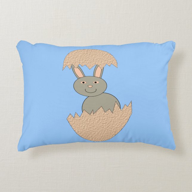 Bunny Hatching from Egg Weird Pillow (Front)