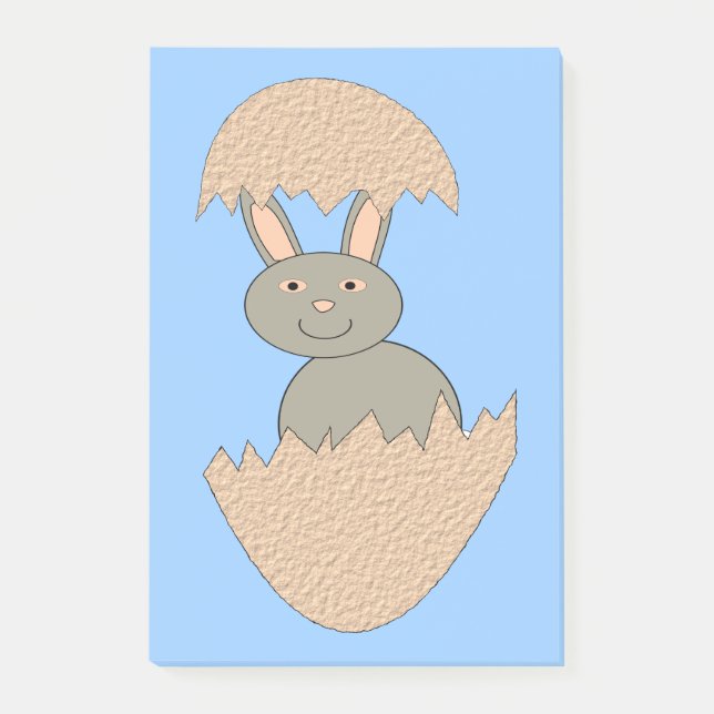 Bunny Hatching from Egg Weird Post it notes Pad (Front)