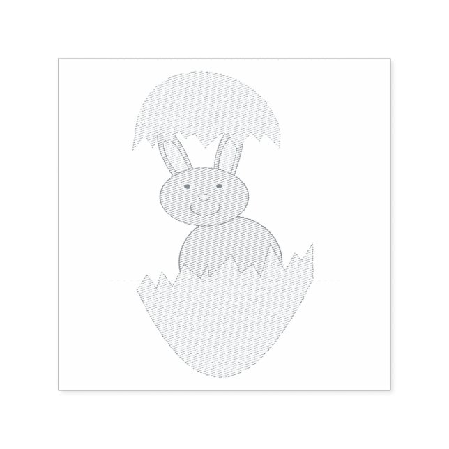 Bunny Hatching from Egg Weird Self Inking Stamp (Design)
