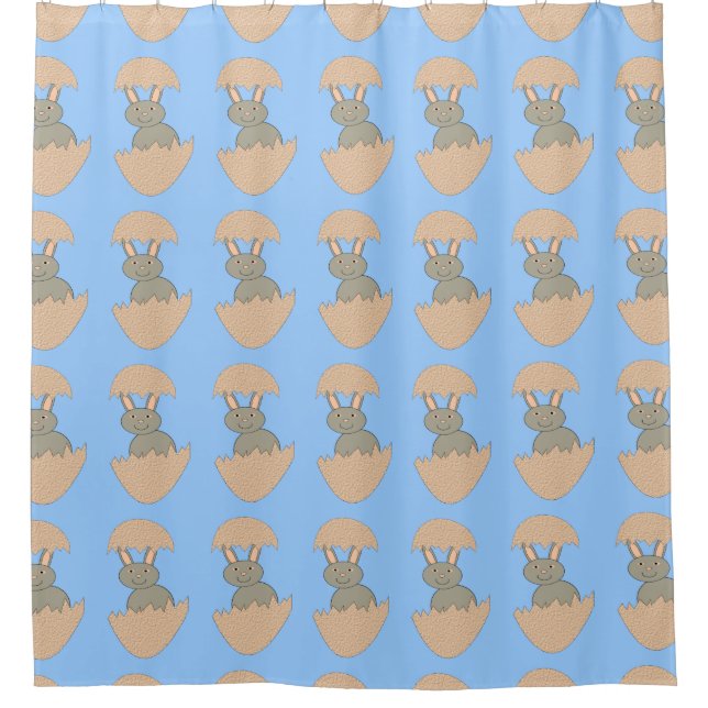 Bunny Hatching from Egg Weird Shower Curtain (Front)