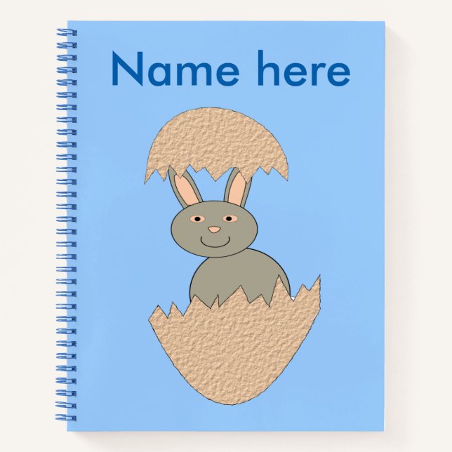 Bunny Hatching from Egg Weird Spiral Notebook (Front)