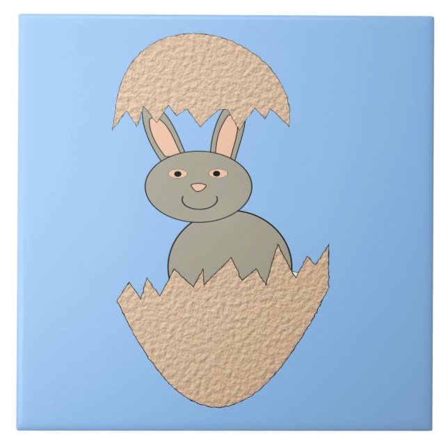 Bunny Hatching from Egg Weird Tile (Front)