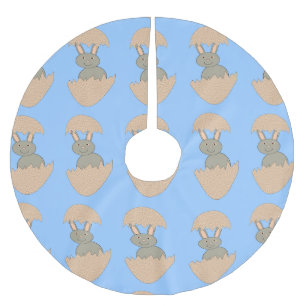 Bunny Hatching from Egg Weird Tree Skirt