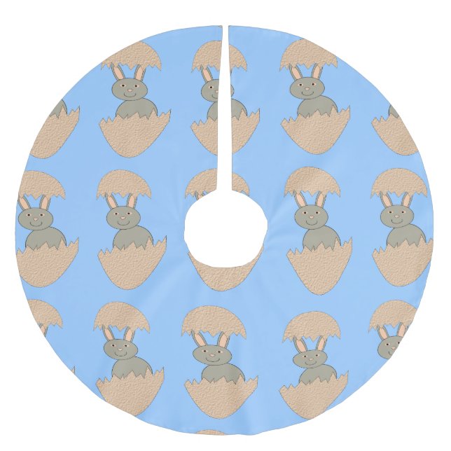 Bunny Hatching from Egg Weird Tree Skirt (Front)