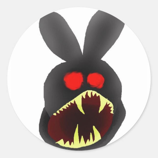 Bunny-head-mad Classic Round Sticker (Front)