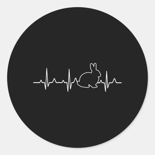 Bunny Heartbea Bunny Lovers and Rabbit Classic Round Sticker (Front)