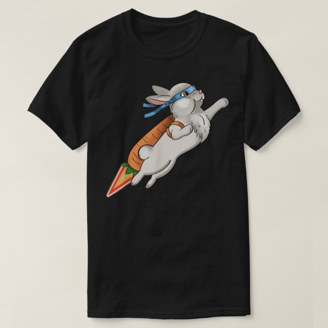 Bunny Hero  Japanese Ninja  Cute Rabbit  T-Shirt (Design Front)
